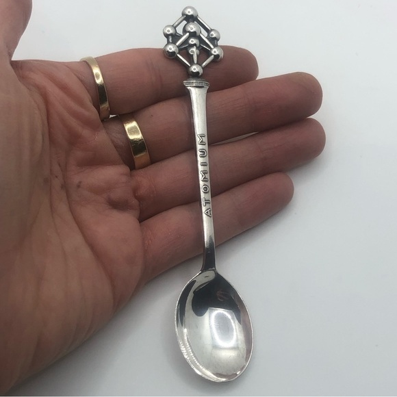 Vtg Sterling 1958 Worlds Fair Sputnik ‘ Atomium ‘ Atom Souvenir Spoon / 14g - Picture 2 of 8